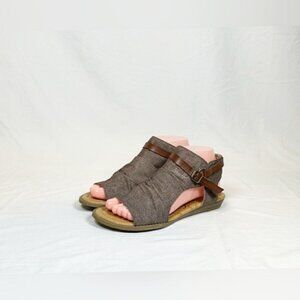 Blowfish Malibu Balla Brown Canvas Leather Boho Gladiator Sandals~7~New